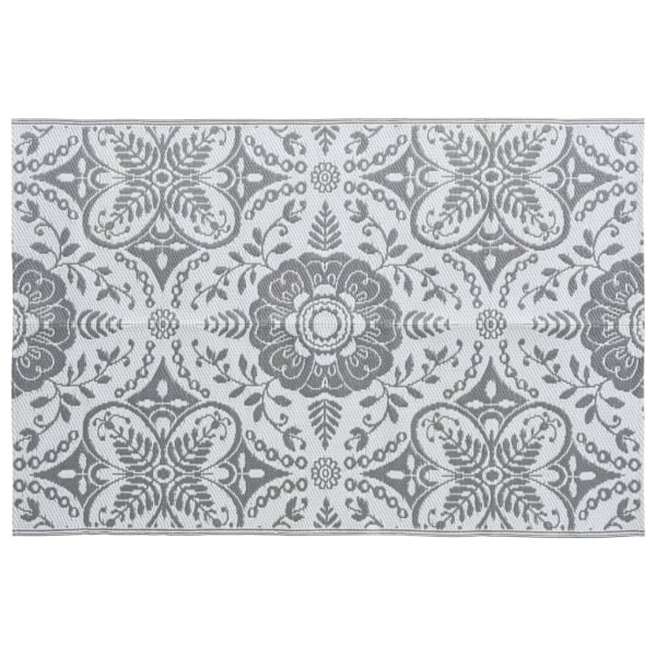 vidaXL Utomhusmatta ARAKIL ljusgrå 120x180 cm PP grå