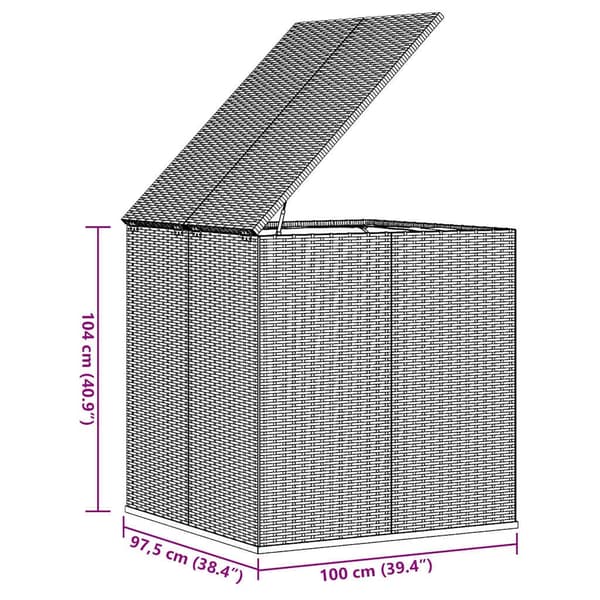 vidaXL Dynbox PE-rotting 100x97,5x104 cm grå grå