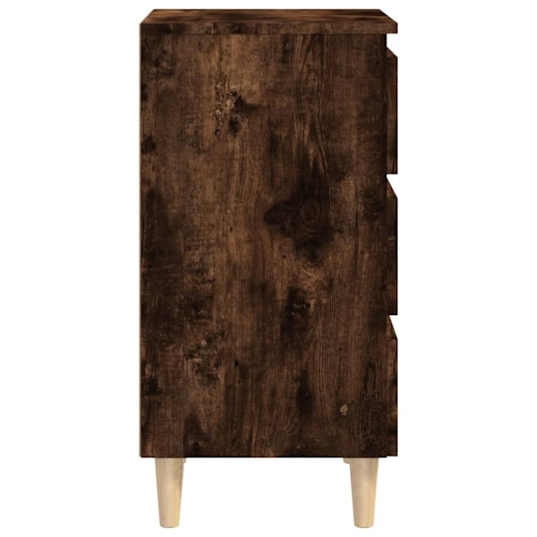 vidaXL Sängbord med ben i massivt trä 2 st rökfärgad ek 40x35x69 cm Brun