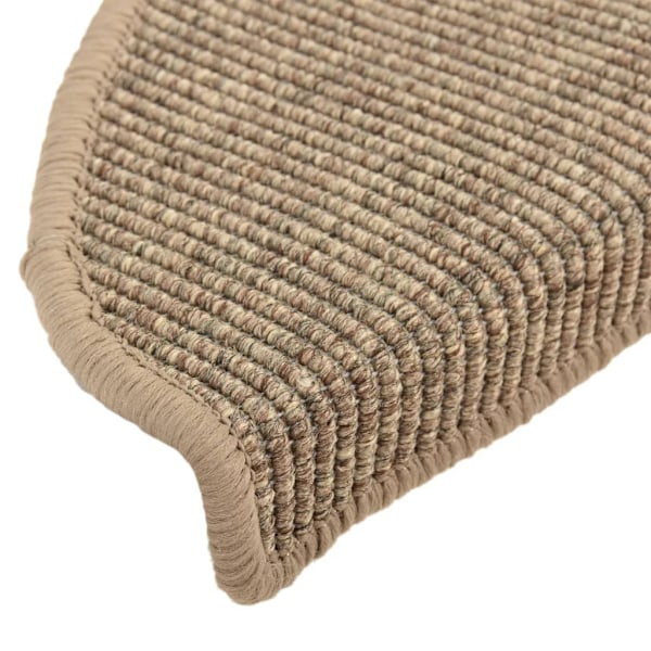 vidaXL Trappstegsmattor självhäftande 15 st mörk beige 65x21x4 cm Beige