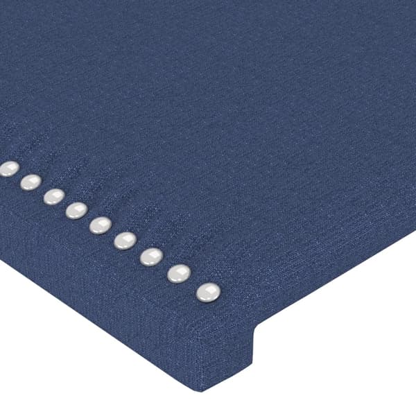 vidaXL Sängram utan madrass blå 90x200cm tyg Blå