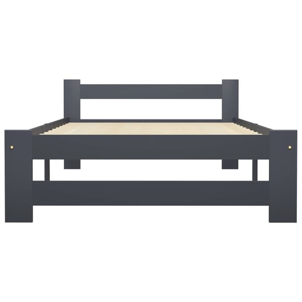 vidaXL Sängram mörkgrå massiv furu 100x200 cm grå