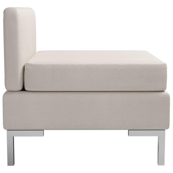 vidaXL Mittensits till modulsoffa med dyna tyg gräddvit Creme