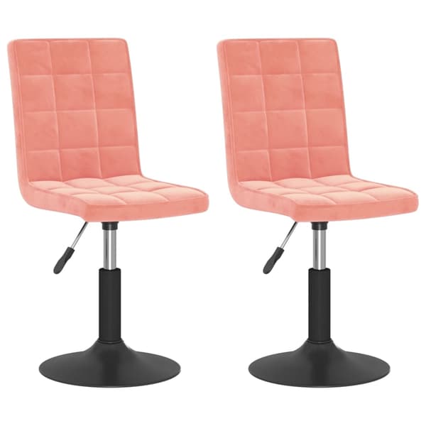 vidaXL Snurrbara matstolar 2 st rosa sammet Rosa