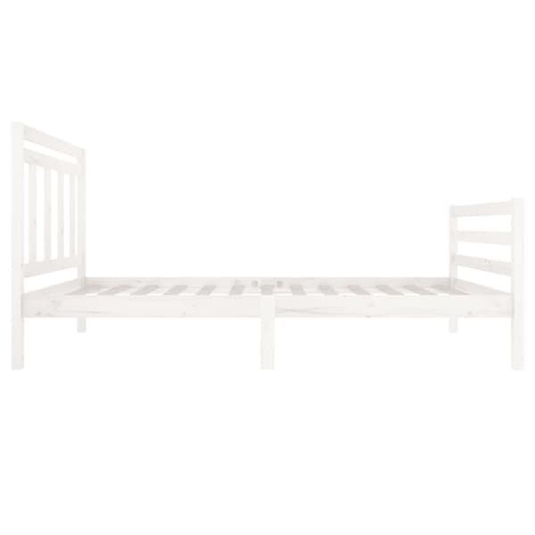 vidaXL Sängram vit massivt trä 90x200 cm Vit