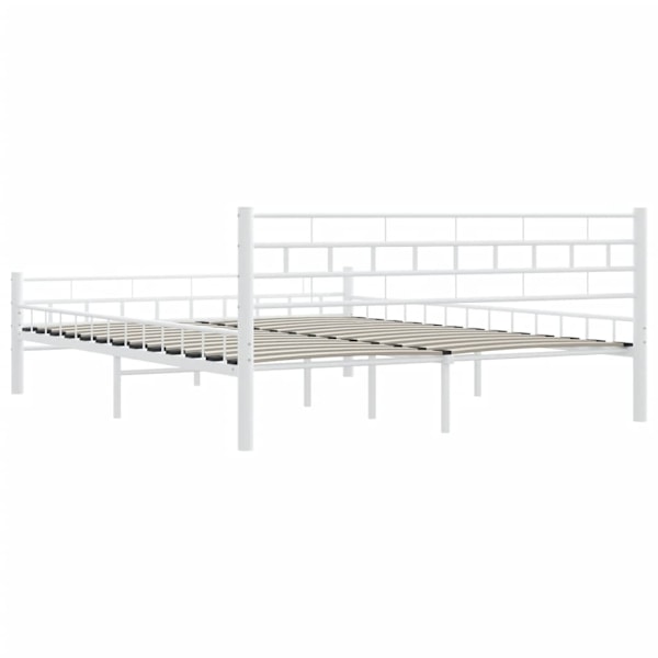 vidaXL Sängram med huvudgavel utan madrass vit 160x200 cm metall Vit