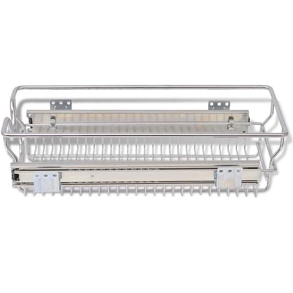 vidaXL Utdragbara trådkorgar 2 st silver 300 mm Silver