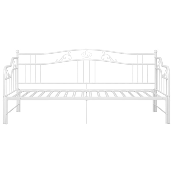 vidaXL Utdragbar sängram bäddsoffa vit metall 90x200 cm Vit