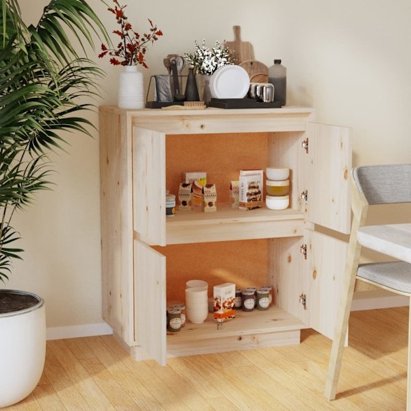 vidaXL Skänk 60x34x75 cm massiv furu Brun