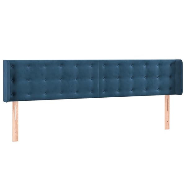 vidaXL Sänggavel LED mörkblå 183x16x78/88 cm sammet Blå