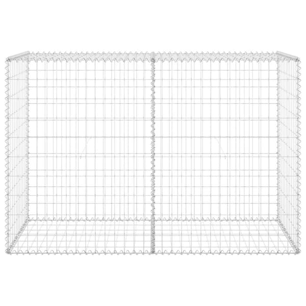 vidaXL Gabionmur galvaniserat stål 150x60x100 cm Silver