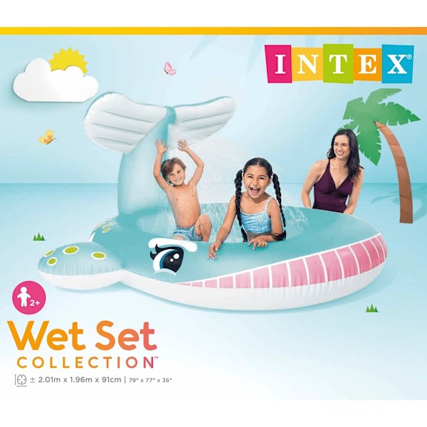 INTEX Barnpool val med vattenspridare 201x196x91 cm Flerfärgsdesign