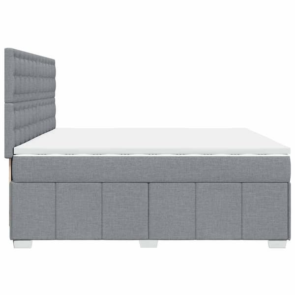 vidaXL Ramsäng med madrass ljusgrå 200x200 cm tyg Grå