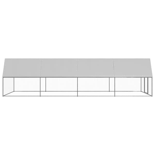 vidaXL Hönsbur för utomhusbruk 3x8x2 m galvaniserat stål Silver