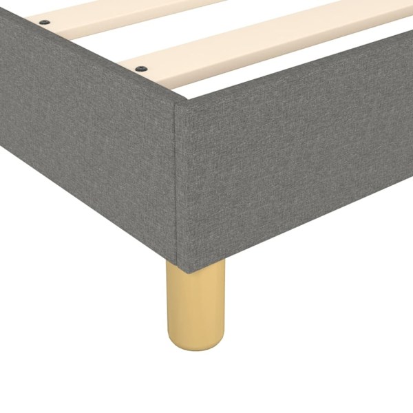 vidaXL Sängram utan madrass mörkgrå 100x200 cm tyg Grå