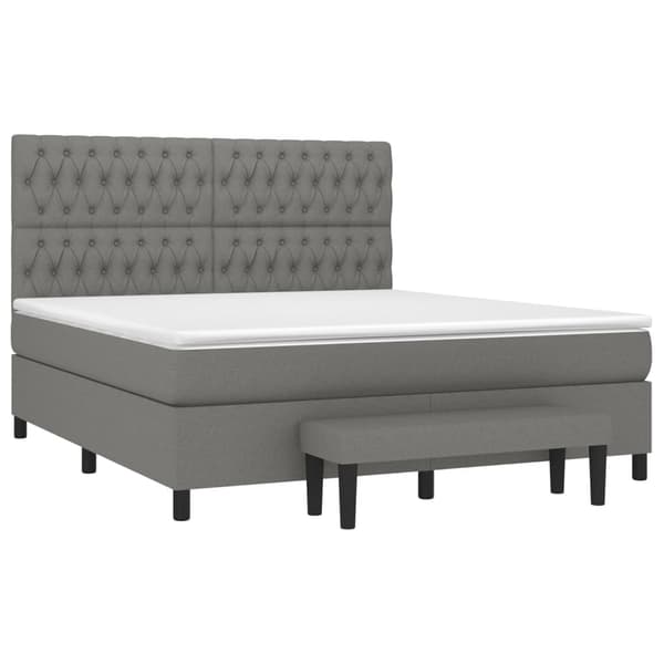 vidaXL Ramsäng med madrass mörkgrå 180x200 cm tyg Grå