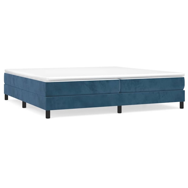 vidaXL Ramsäng med madrass mörkblå 200x200 cm sammet Blå