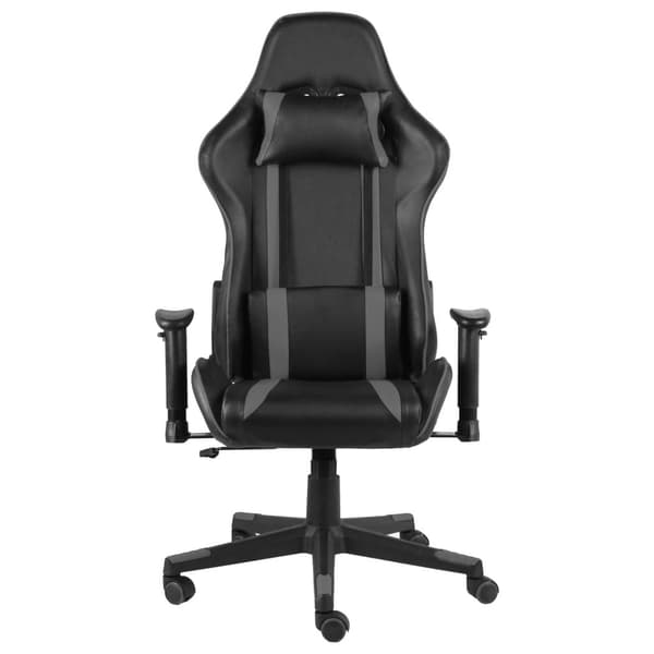 vidaXL Snurrbar gamingstol grå PVC grå