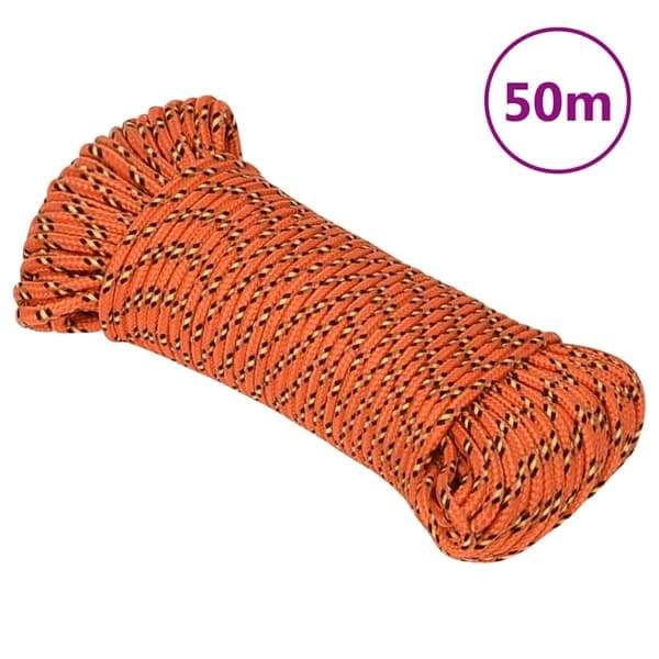 vidaXL Båtlina orange 3 mm 50 m polypropen Orange