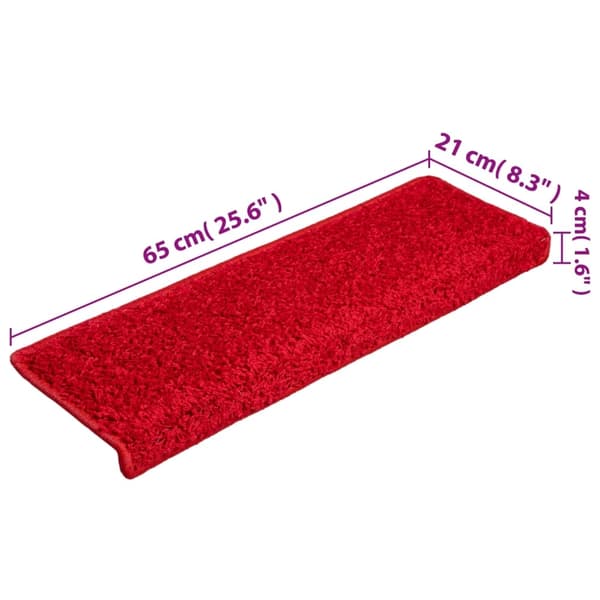 vidaXL Trappstegsmattor 15 st 65x25 cm röd Röd