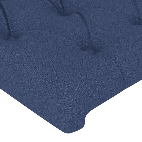 vidaXL Sänggavel LED blå 203x16x118/128 cm tyg Blå