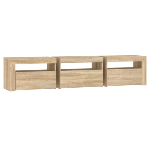 vidaXL Tv-bänk med LED-belysning sonoma ek 180x35x40 cm Brun