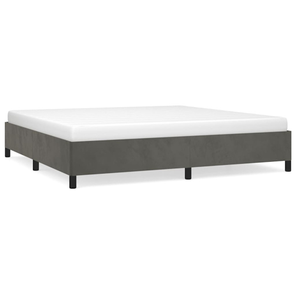 vidaXL Sängram mörkgrå 200x200 cm sammet Grå
