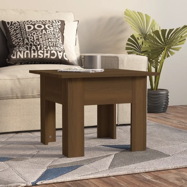 vidaXL Soffbord brun ek 55x55x42 cm konstruerat trä Brun