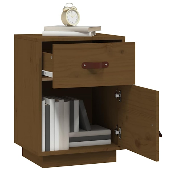vidaXL Sängbord 2 st honungsbrun 40x34x55 cm massiv furu Brun