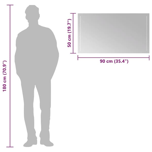 vidaXL Badrumsspegel LED 90x50 cm Transparent