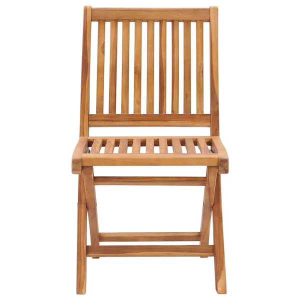 vidaXL Hopfällbara trädgårdsstolar med dynor 4 st massiv teak Blå