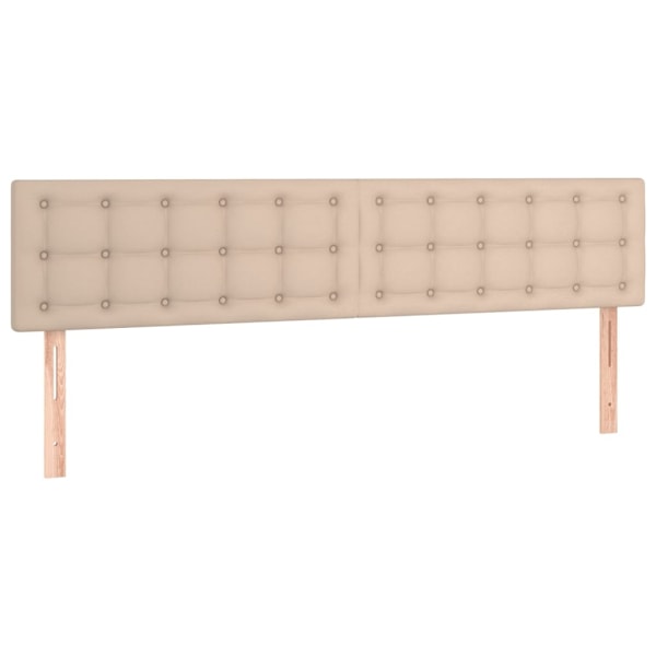 vidaXL Sänggavel LED cappuccino 200x5x78/88 cm konstläder Brun