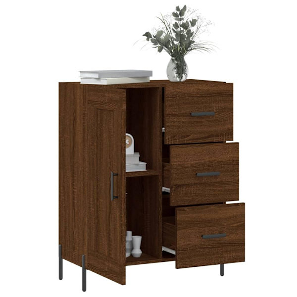 vidaXL Skänk brun ek 69,5x34x90 cm konstruerat trä Brun