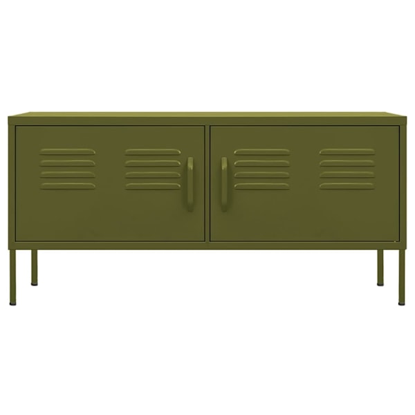 vidaXL Tv-bänk olivgrön 105x35x50 cm stål Grön