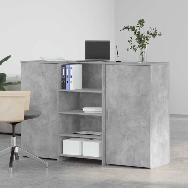 vidaXL Receptionsdisk betonggrå 155x50x103,5 cm konstruerat trä Grå