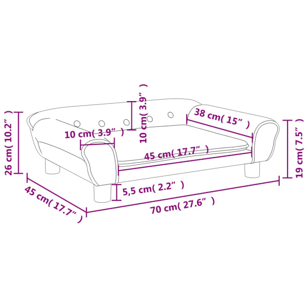 vidaXL Barnsoffa blå 70x45x26 cm sammet Blå