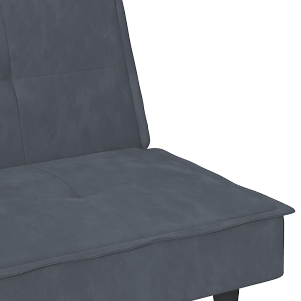 vidaXL Bäddsoffa med mugghållare mörkgrå sammet Grå