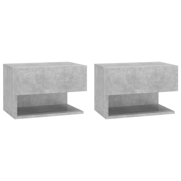 vidaXL Väggmonterade sängbord 2 st betonggrå grå