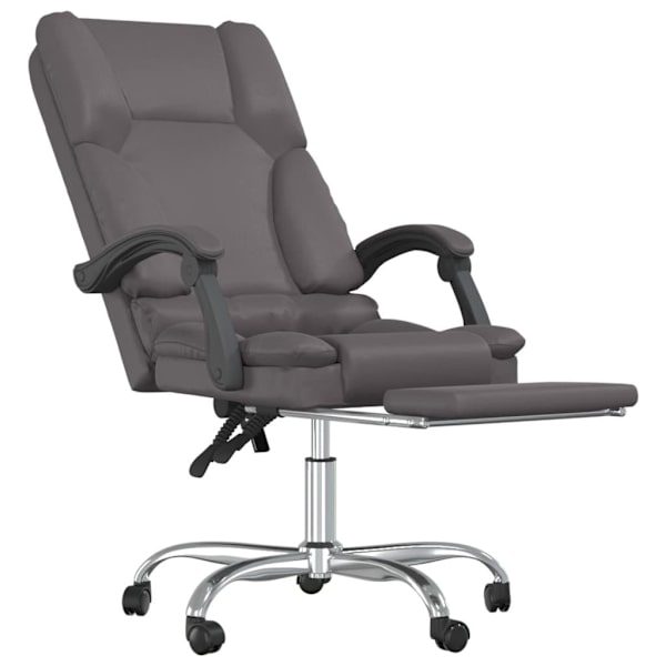 vidaXL Kontorsstol med massage grå konstläder Grå
