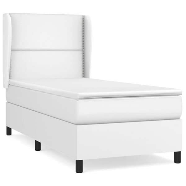 vidaXL Ramsäng med madrass vit 100x200 cm konstläder Vit
