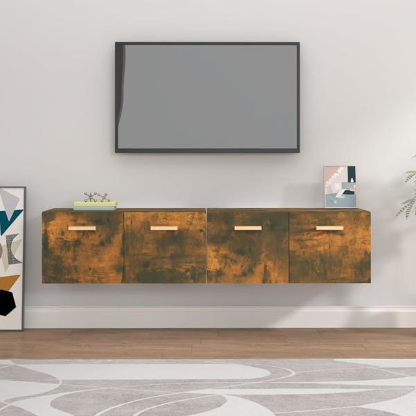 vidaXL Väggskåp 2 st rökfärgad ek 80x35x36,5 cm konstruerat trä Brun