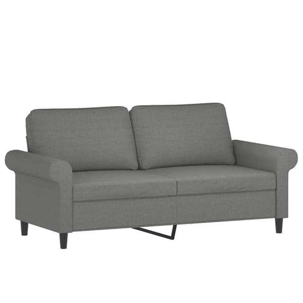 vidaXL 2-sitssoffa med kuddar och delar mörkgrå 140 cm tyg Grå