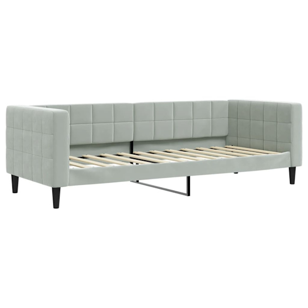 vidaXL Dagbädd med madrasser utdragbar ljusgrå 80x200 cm sammet Grå