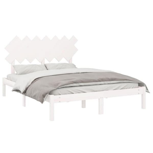 vidaXL Sängram vit 140x200 cm massivt trä Vit