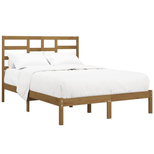 vidaXL Sängram honungsbrun massivt trä 120x190 cm Brun