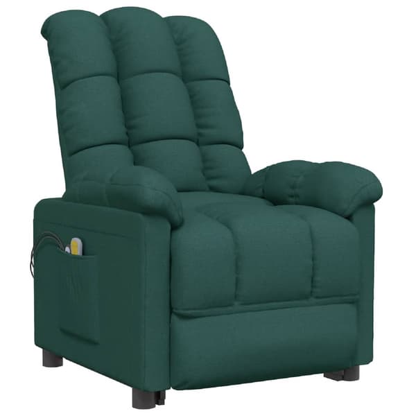 vidaXL Massagefåtölj mörkgrön tyg Grön