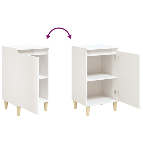 vidaXL Sängbord 2 st vit högglans 40x35x70 cm konstruerat trä Vit