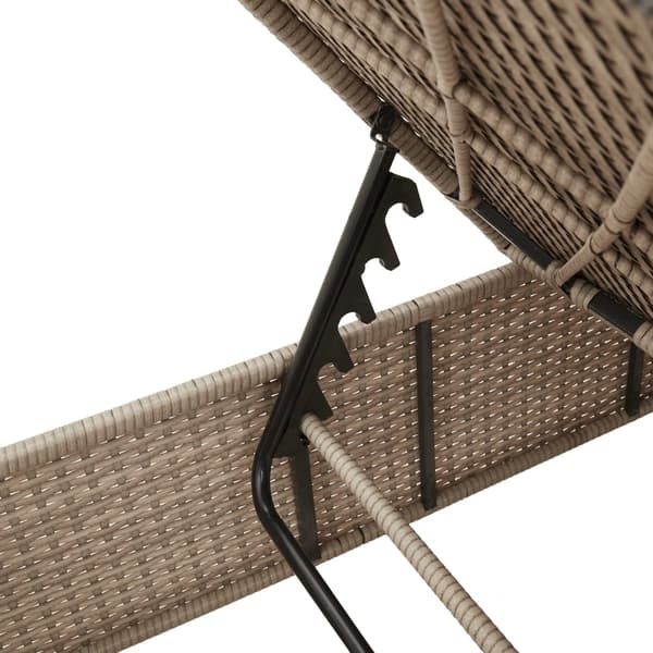 vidaXL Solsängar med dynor 2 st beige konstrotting Beige