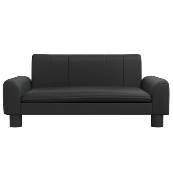 vidaXL Barnsoffa svart 70x45x30 cm konstläder Svart