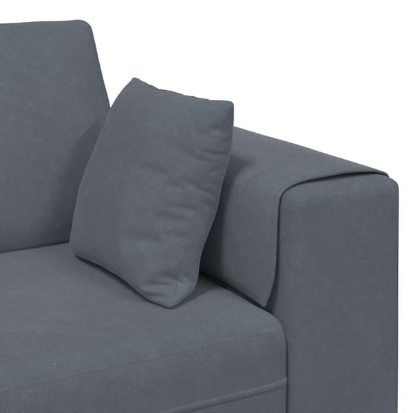 vidaXL Soffa 3 st Mörkgrå Sammet Grå